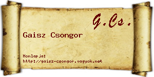 Gaisz Csongor névjegykártya